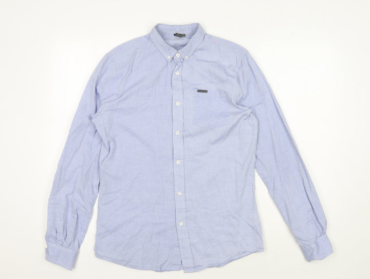 Firetrap Men's Blue Button-Up Shirt, Size S, Casual Style
