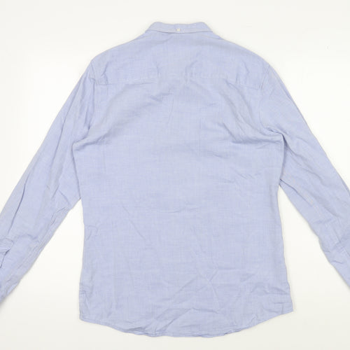 Firetrap Men's Blue Button-Up Shirt, Size S, Casual Style