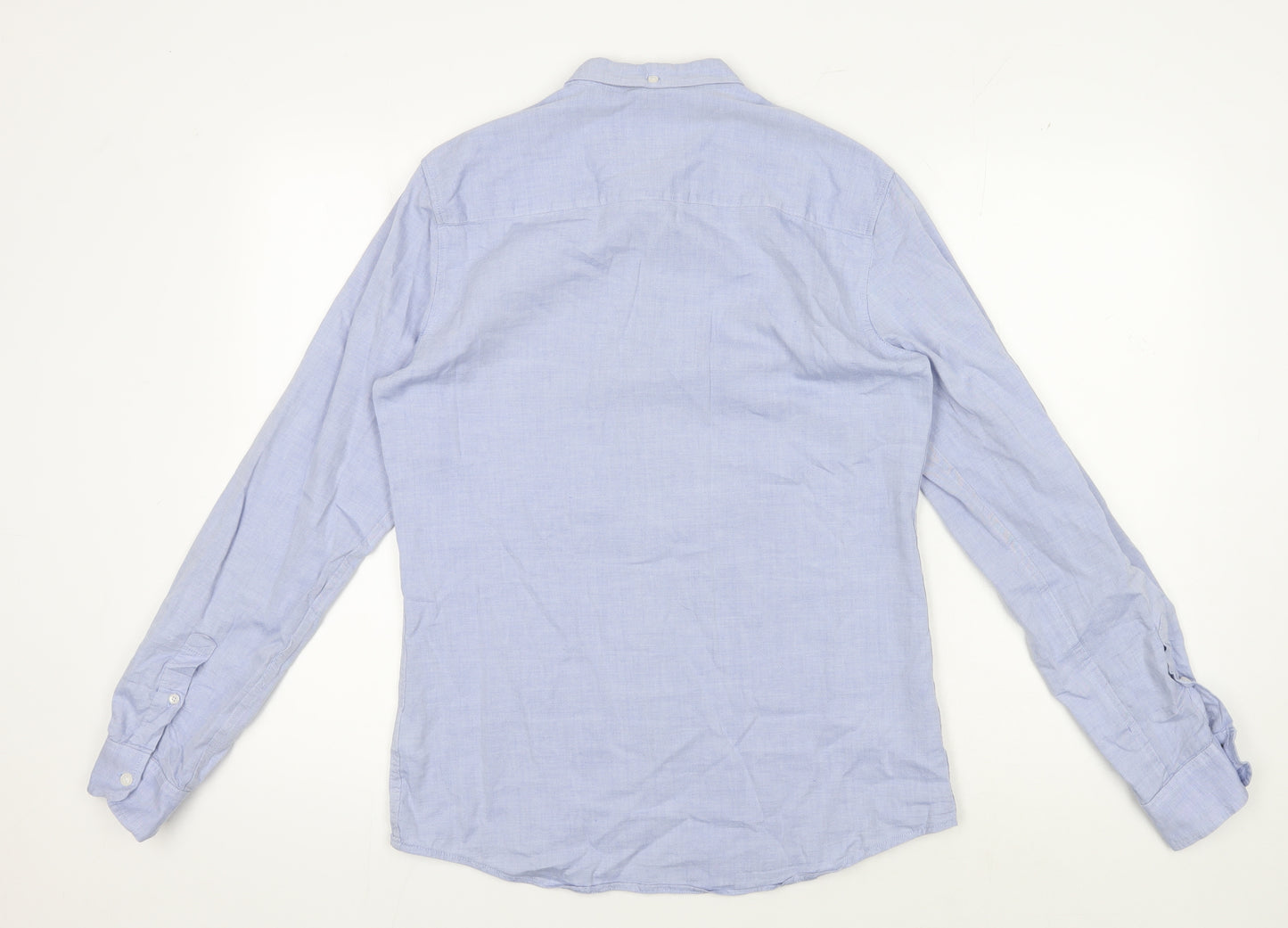 Firetrap Men's Blue Button-Up Shirt, Size S, Casual Style