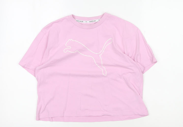 Puma Teens Pink XL T-Shirt, Relaxed Fit