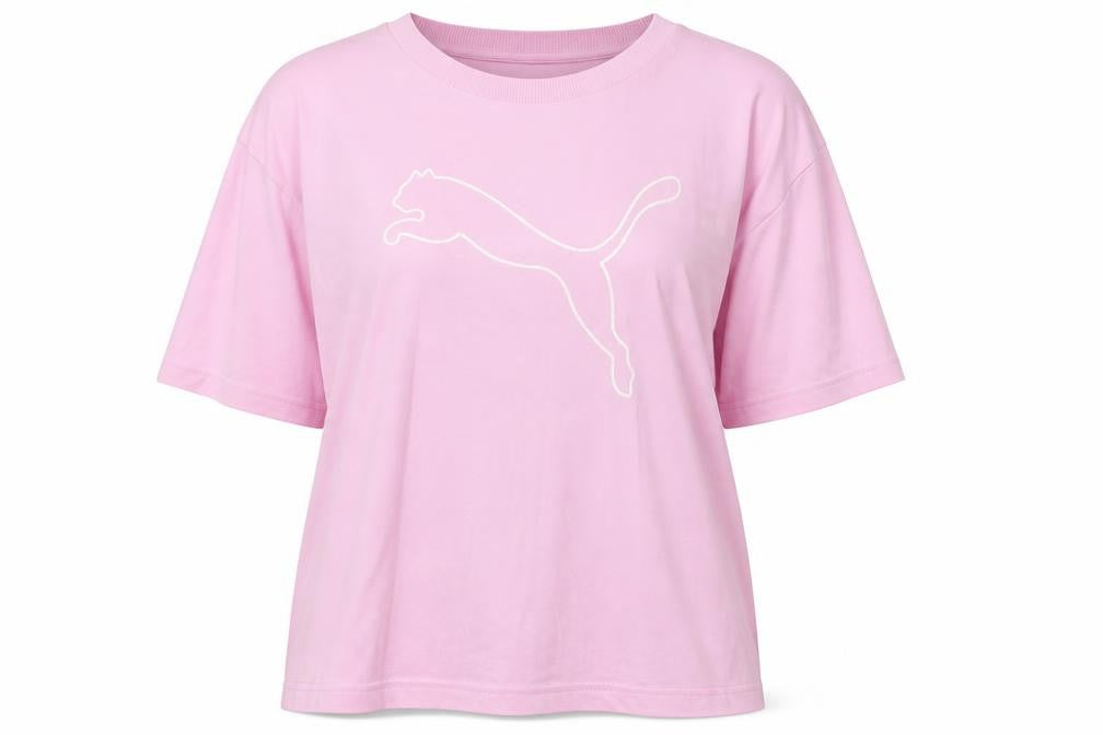 Front view of Puma Teens Pink XL T-Shirt, Relaxed Fit