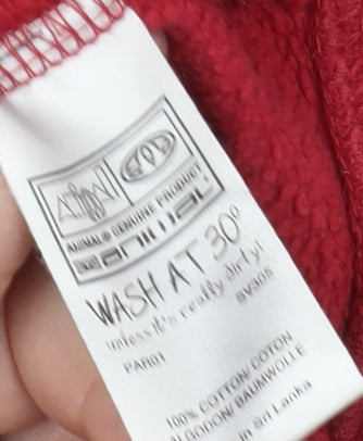 Animal Boys Red Full Zip Hoodie, Size 2 Years