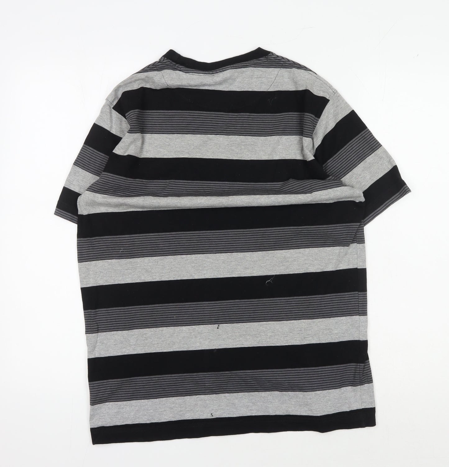 Champion Men's Black Striped T-Shirt - Size L