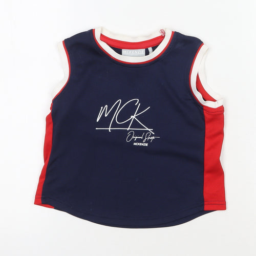 McKenzie Unisex Baby Sleeveless Blue Jersey Tank 24 Months