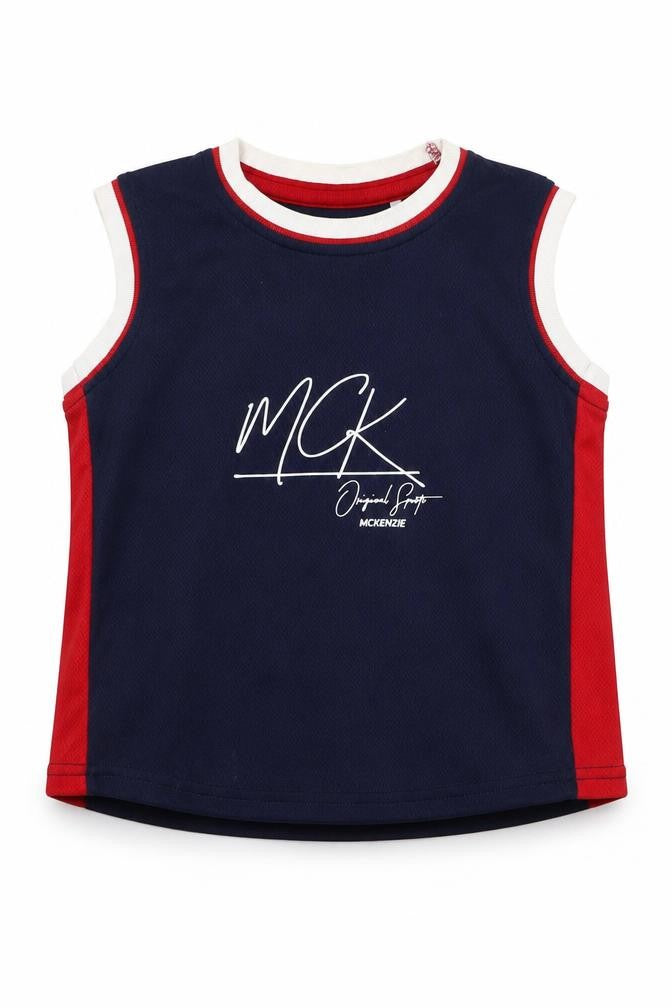 McKenzie Unisex Baby Sleeveless Blue Jersey Tank 24 Months
