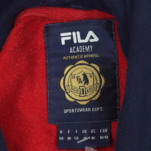 FILA Men's Red Hoodie M Pullover Graphic Logo