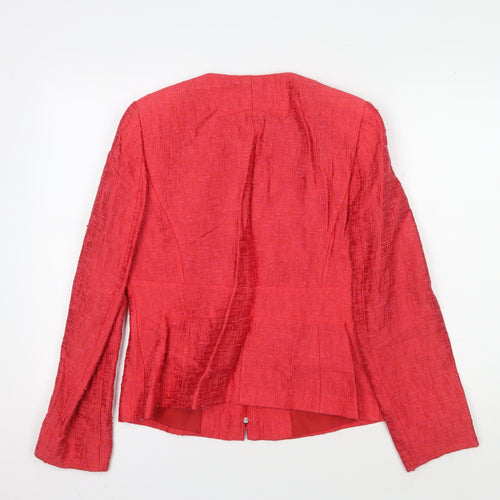 Viyella Women's Red Blazer Jacket Size 10 Bouclé