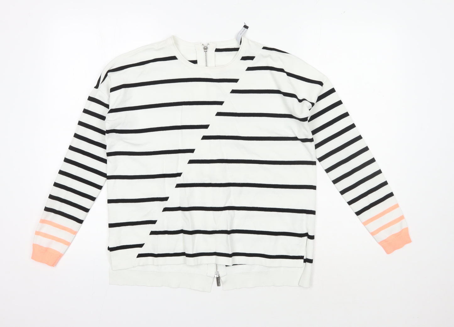 Karen Millen Women's White Striped Cardigan Size 2