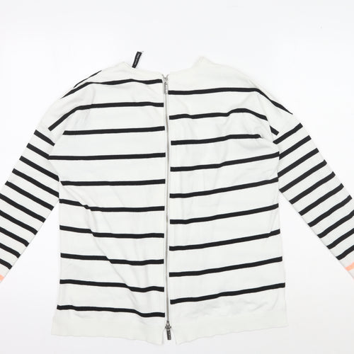 Karen Millen Women's White Striped Cardigan Size 2