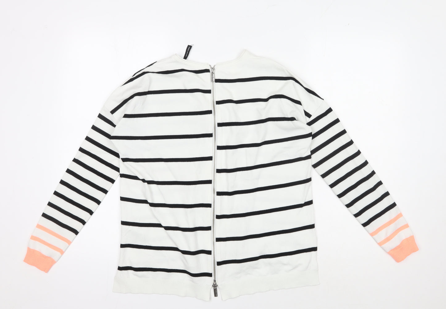 Karen Millen Women's White Striped Cardigan Size 2