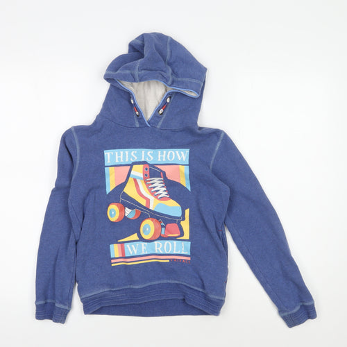 FatFace Boys Blue Hoodie 8-9 Years Roller Skate Print