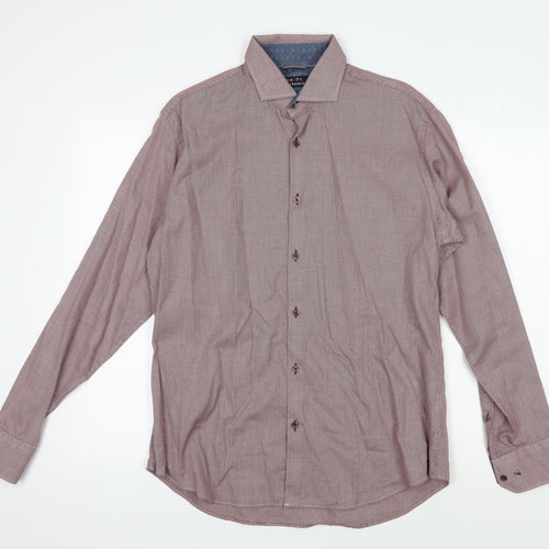 Jeff Banks Men's Red Geometric Shirt, Size M, Long Sleeve