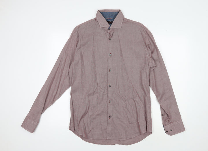 Jeff Banks Men's Red Geometric Shirt, Size M, Long Sleeve