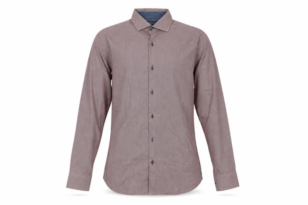 Jeff Banks Men's Red Geometric Shirt, Size M, Long Sleeve