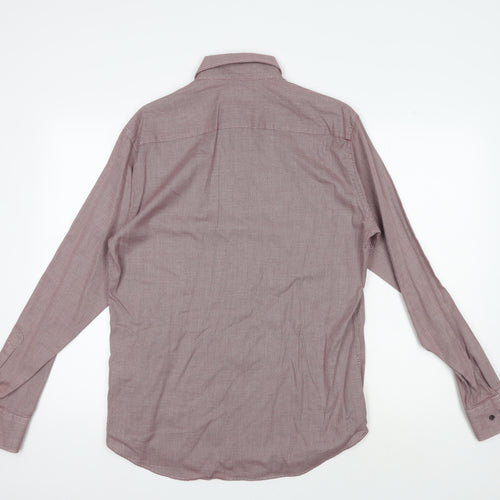 Jeff Banks Men's Red Geometric Shirt, Size M, Long Sleeve