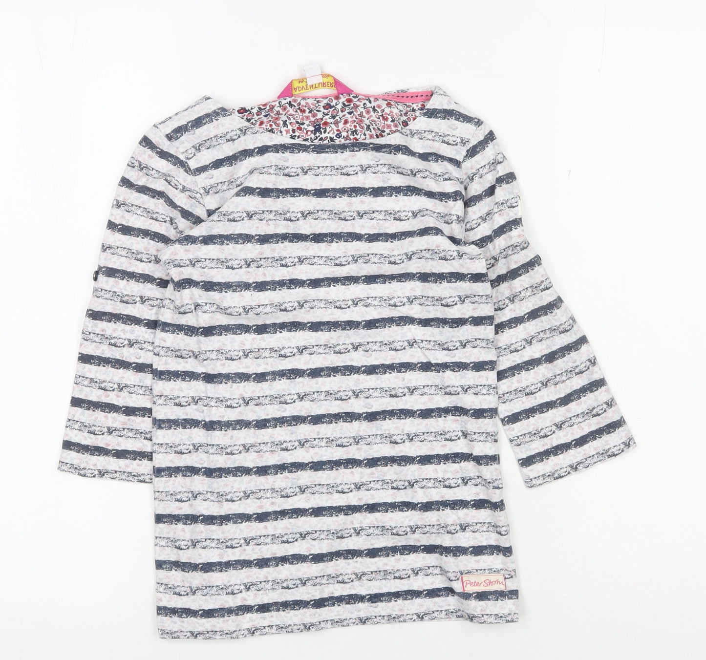 Adventurers by Peter Storm Girls Blue Striped T-Shirt, 7-8 Years