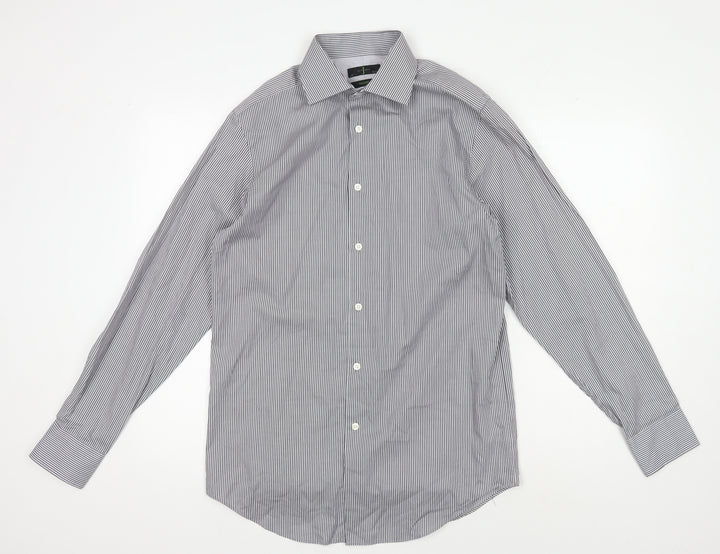 Jasper Conran Men's Grey Striped Classic Shirt 15