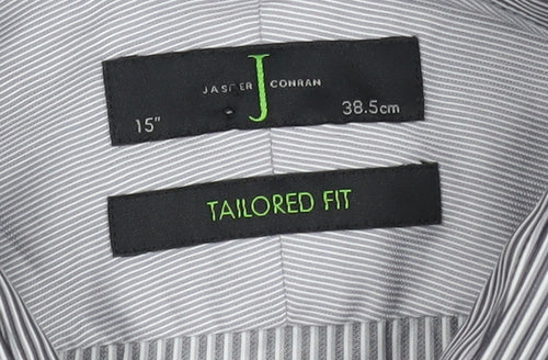 Jasper Conran Men's Grey Striped Classic Shirt 15