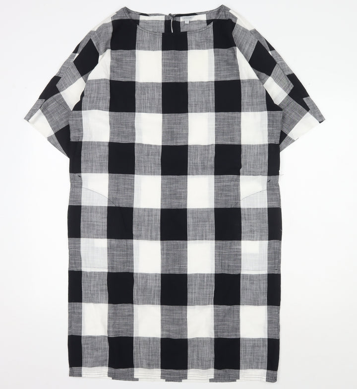 Jigsaw Women's Black Check Shift Dress S