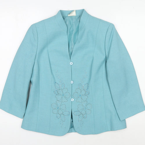 Eastex Women's Blue Floral Blazer Size 10