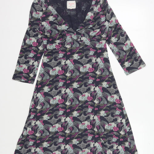 White Stuff Women's Floral Midi A-Line V-Neck Dress