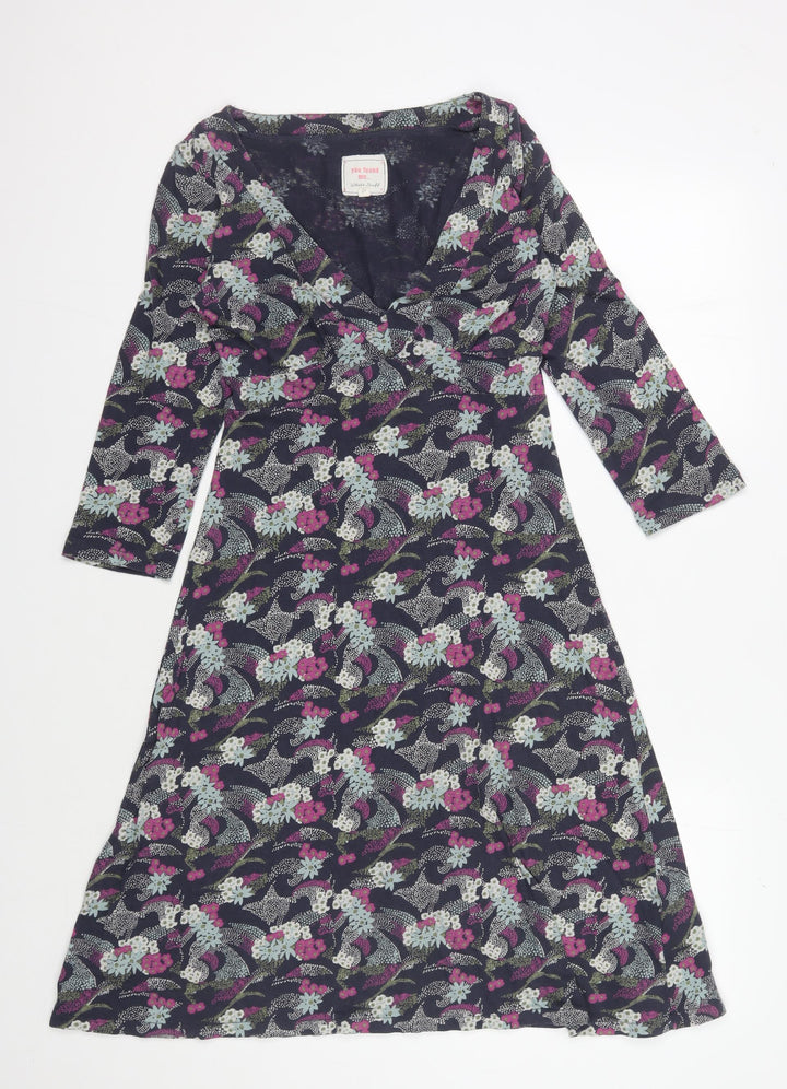 White Stuff Women's Floral Midi A-Line V-Neck Dress