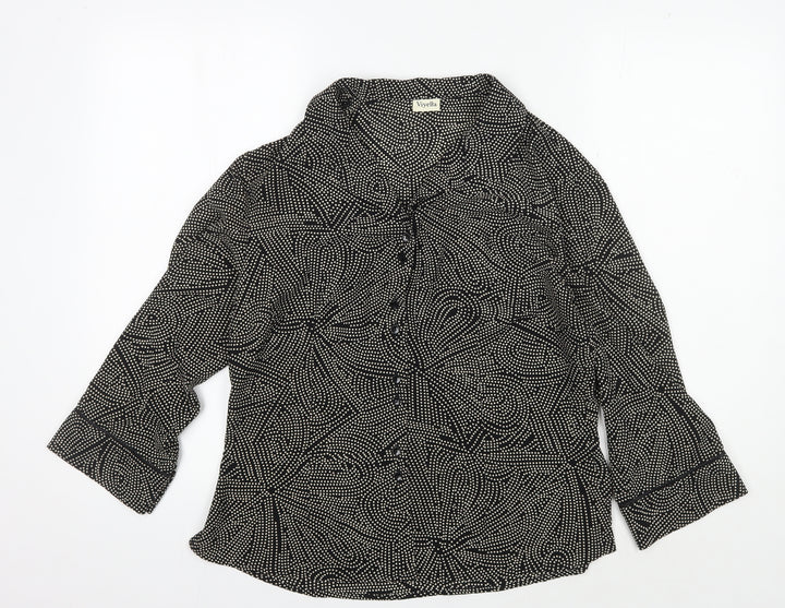 Viyella Women's Black Polka Dot Blouse, Size 12
