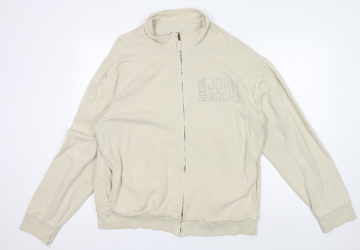 Rocha John Rocha Men's Beige Bomber Jacket L