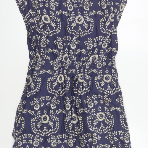 White Stuff Women's Blue Floral A-Line Dress Size 10