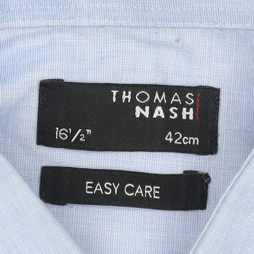 Thomas Nash Men's Blue Regular Fit Button-Up Shirt