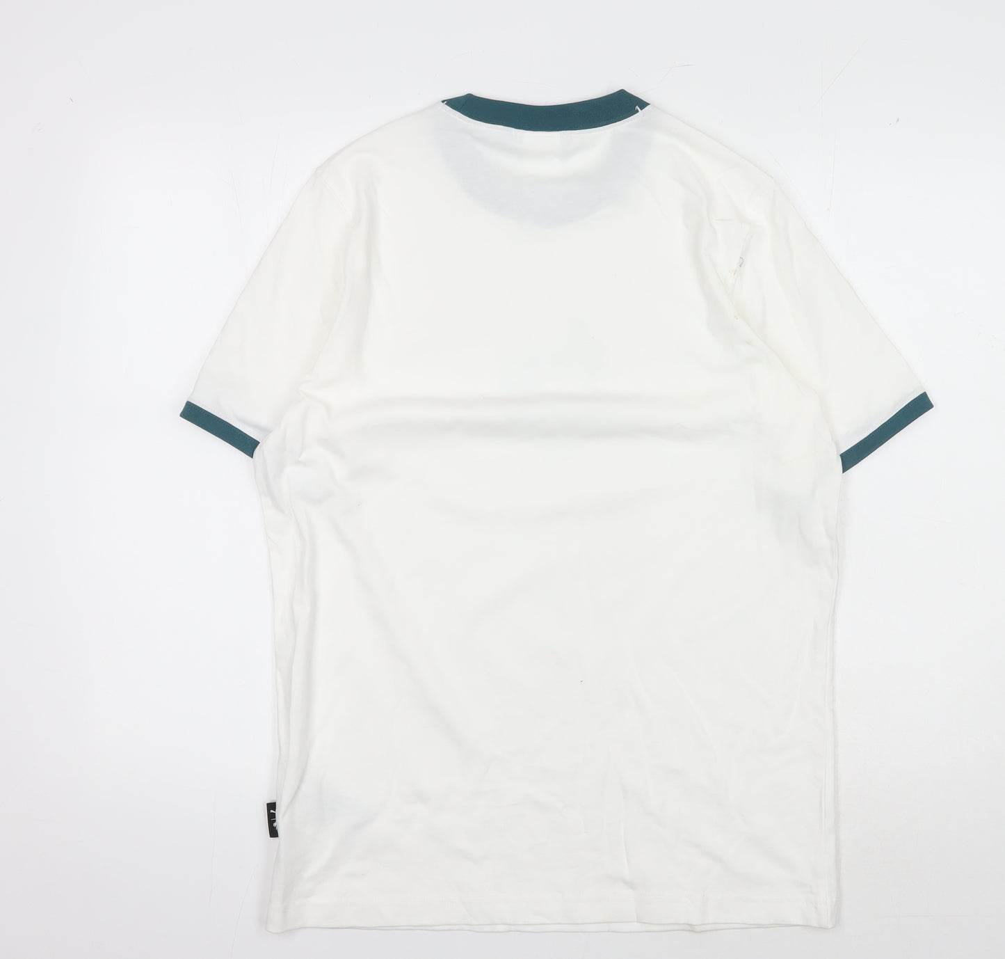 Puma Men's M White Beach T-Shirt Crew Neck Short Sleeve
