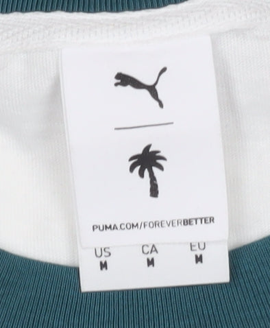 Puma Men's M White Beach T-Shirt Crew Neck Short Sleeve
