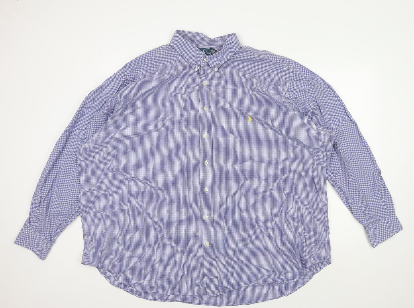 Ralph Lauren Men's Blue Check Classic Fit Shirt 3XB