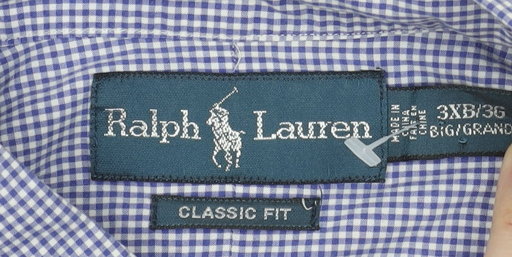 Ralph Lauren Men's Blue Check Classic Fit Shirt 3XB