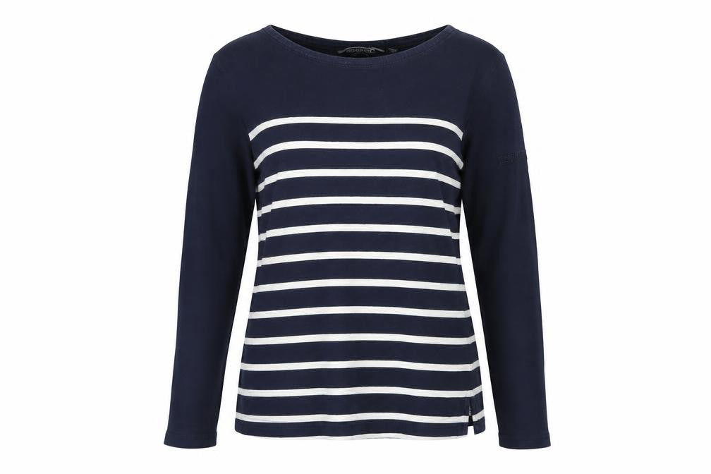 Front view of Regatta Women's Blue Striped T-Shirt, size 14