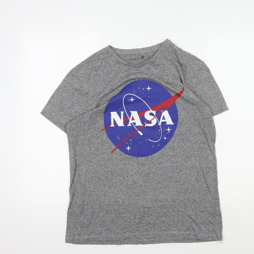 Buzz Aldrin Grey NASA Graphic Men's T-Shirt M