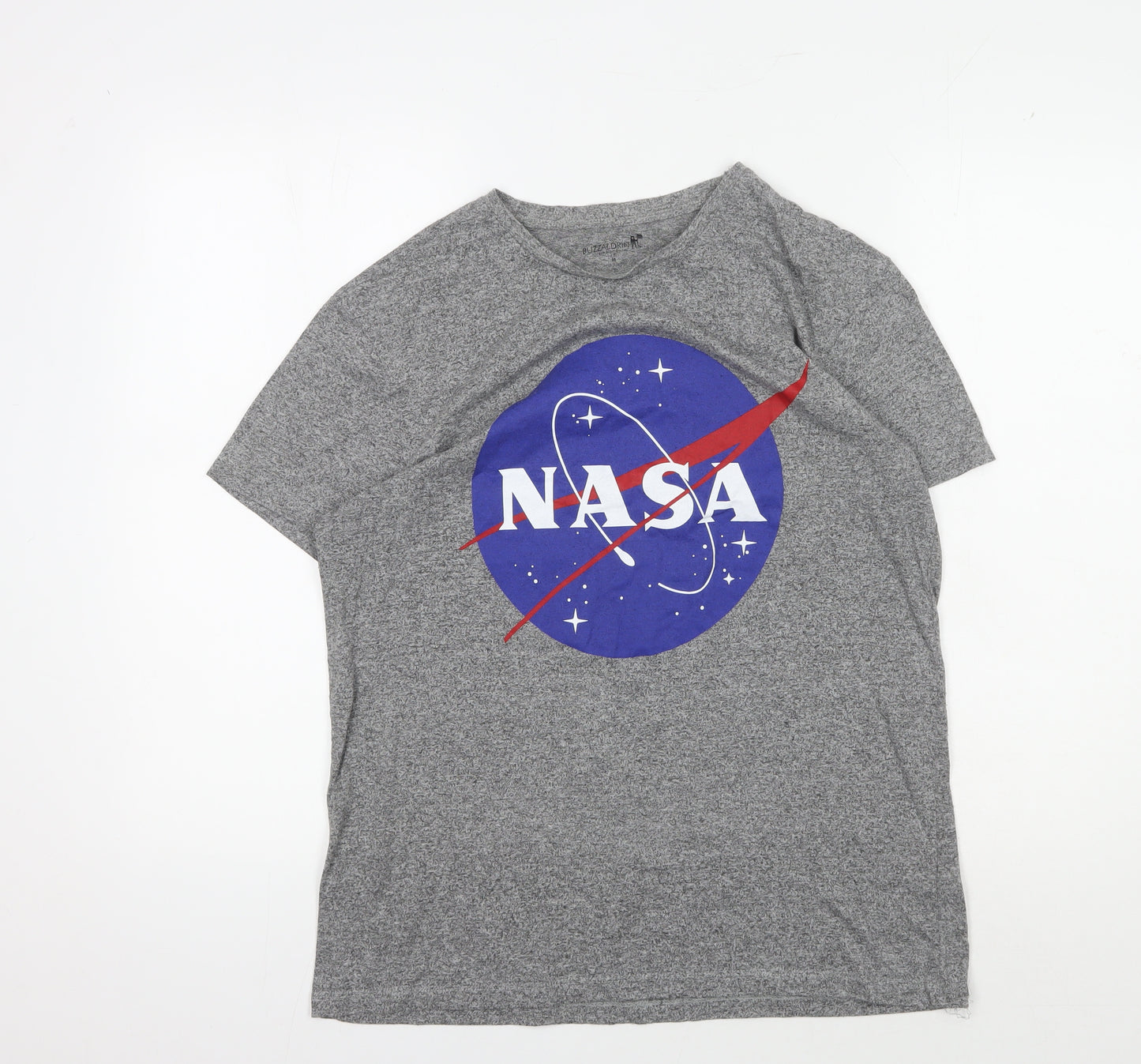 Buzz Aldrin Grey NASA Graphic Men's T-Shirt M