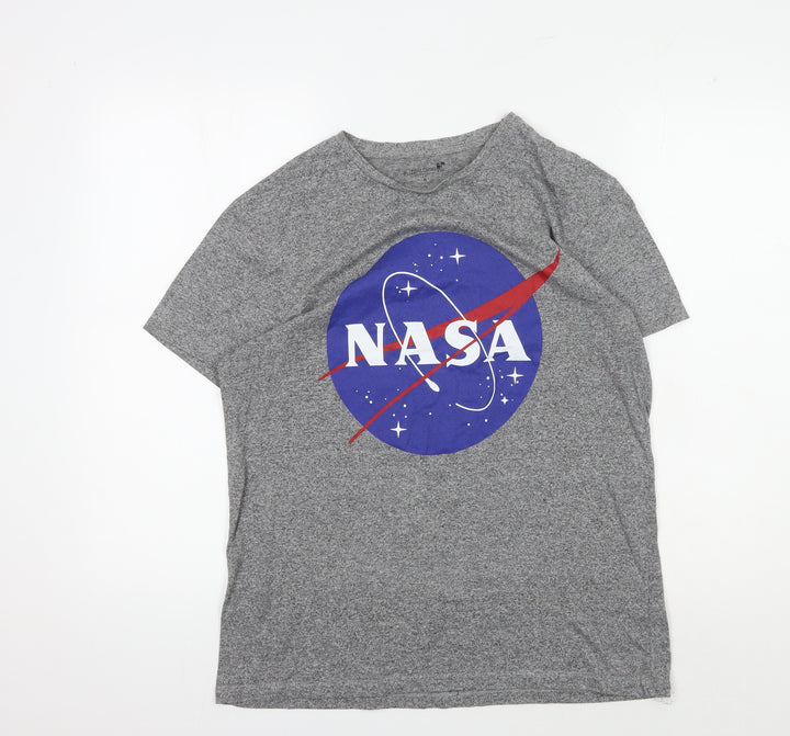 Buzz Aldrin Grey NASA Graphic Men's T-Shirt M