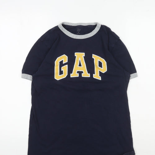 GAP Men's Blue College Logo T-Shirt, Size S