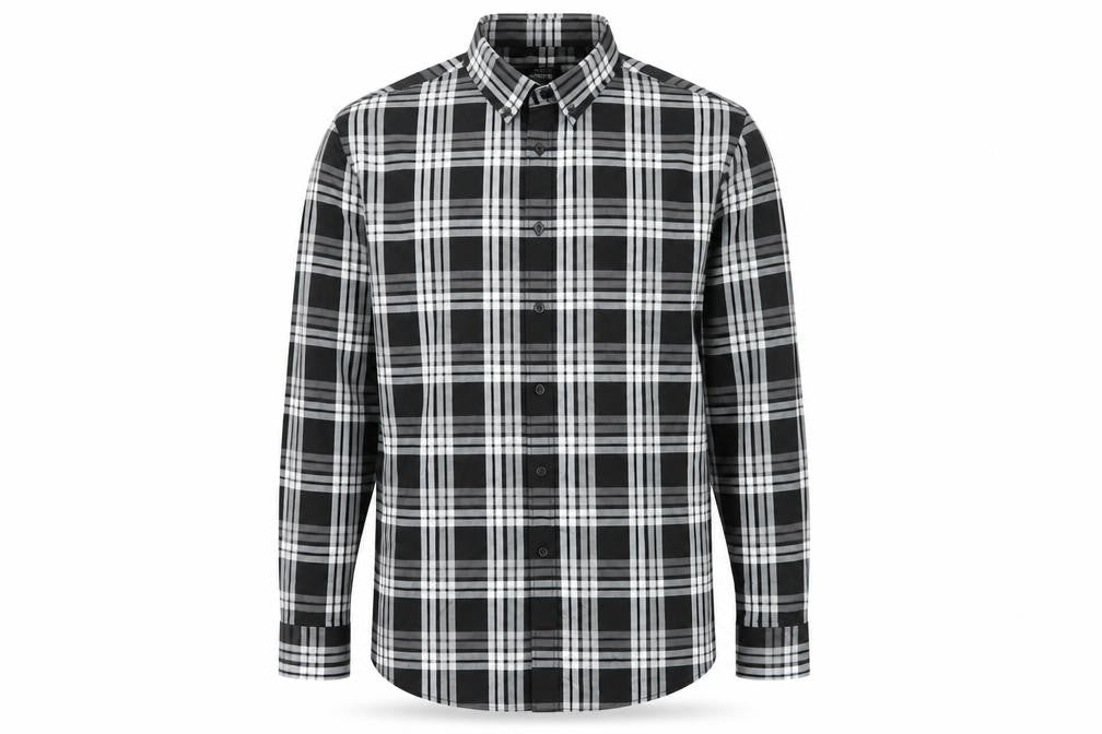 Express Men's Plaid Slim Fit Long Sleeve Shirt L