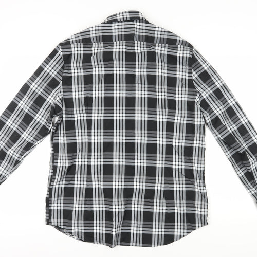 Express Men's Plaid Slim Fit Long Sleeve Shirt L
