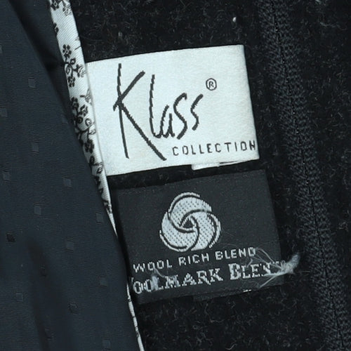 Klass Collection Women's Black Wool Coat Size 10