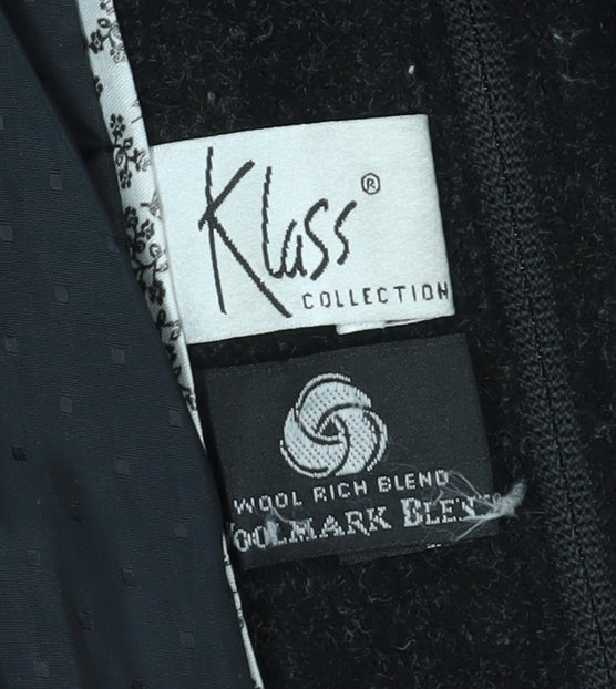 Klass Collection Women's Black Wool Coat Size 10