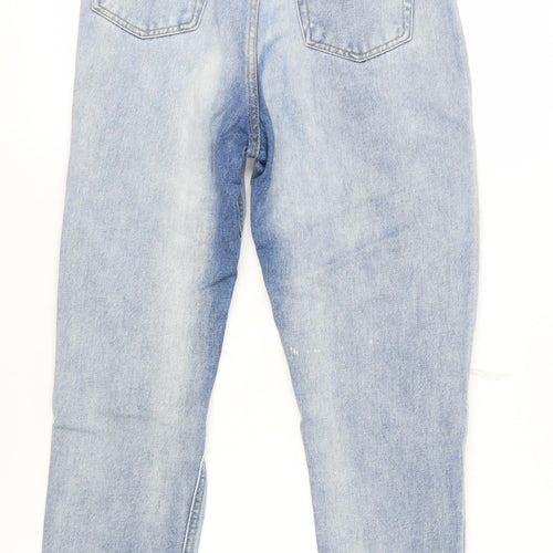 Boohoo Women's Light Blue Distressed Mom Jeans Size 6