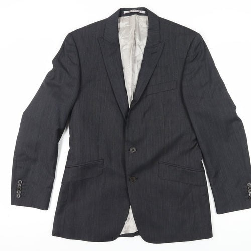 Alexandre Men's Grey Wool Suit Jacket 38R Regular Formal