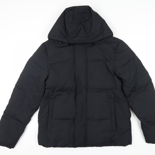 M&S Men's Black Puffer Jacket M - Winter Casual