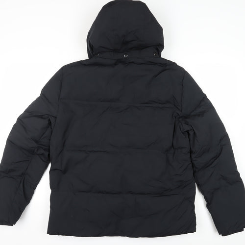 M&S Men's Black Puffer Jacket M - Winter Casual