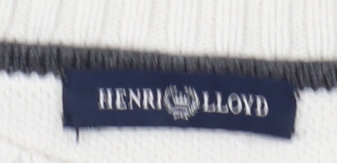 Henri Lloyd Men's Ivory M Geometric Pullover Jumper