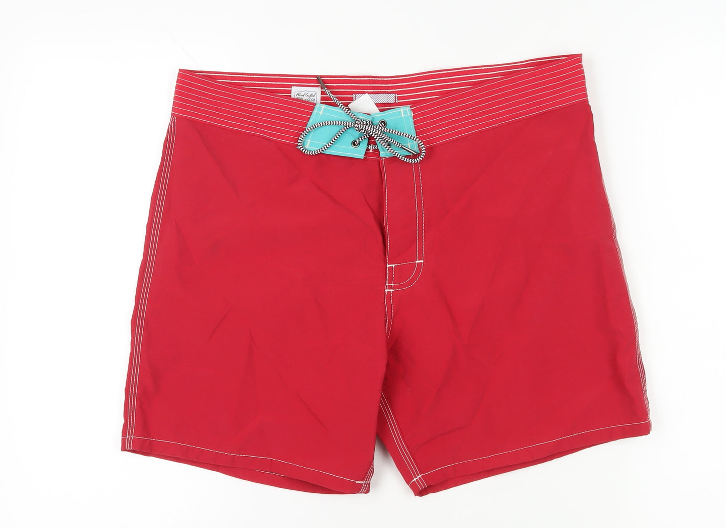 Katin Men's Red Nylon Drawstring Shorts, Size 34, Summer Casual