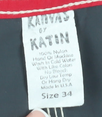 Katin Men's Red Nylon Drawstring Shorts, Size 34, Summer Casual